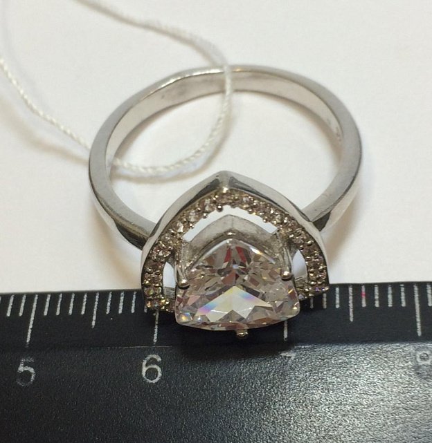 Серебряное кольцо с цирконием (30519881) 4