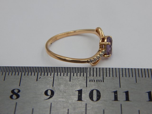 Кольцо из красного золота с цирконием (29239547) 9