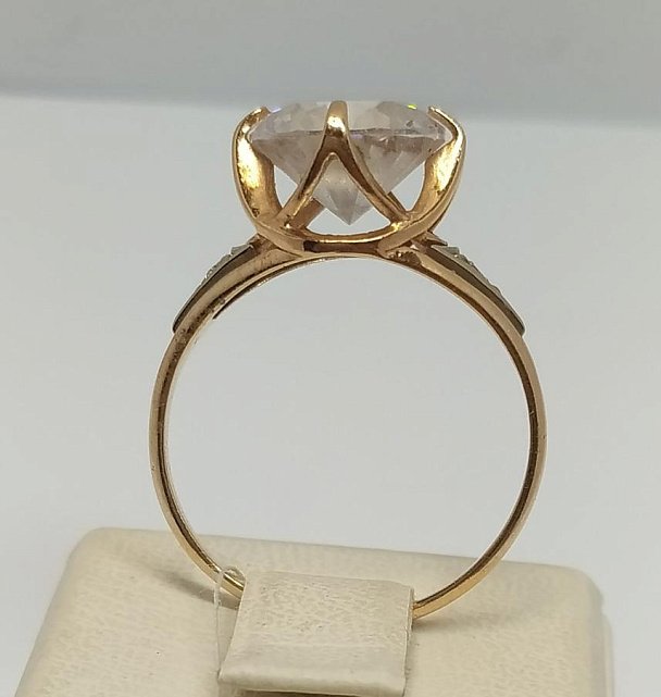 Кольцо из красного золота с цирконием (33808084) 1