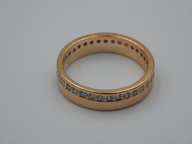 Обручальное кольцо из красного золота с цирконием (32376566) 5