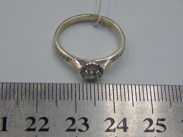 Серебряное кольцо с позолотой и цирконием (31662711) 3