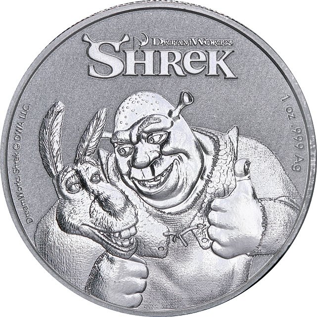 Серебряная монета 1oz Шрек 20 Лет 2 доллара 2021 Ниуэ (29128092) 8