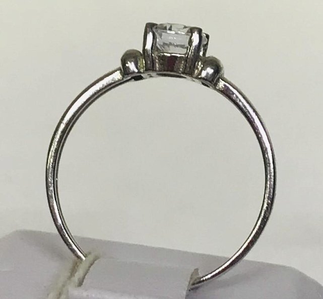 Кольцо из белого золота с цирконием (28666999) 2
