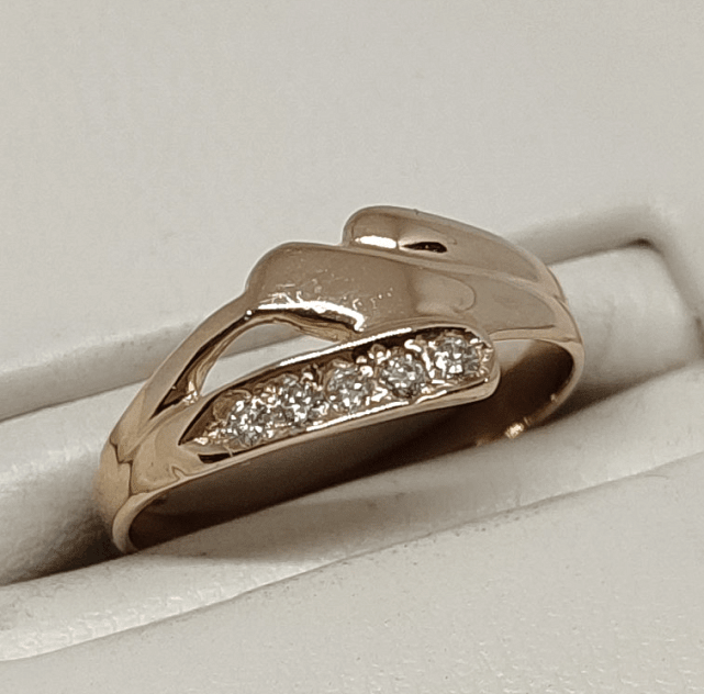 Кольцо из красного золота с бриллиантом (-ми) (30532927)  0