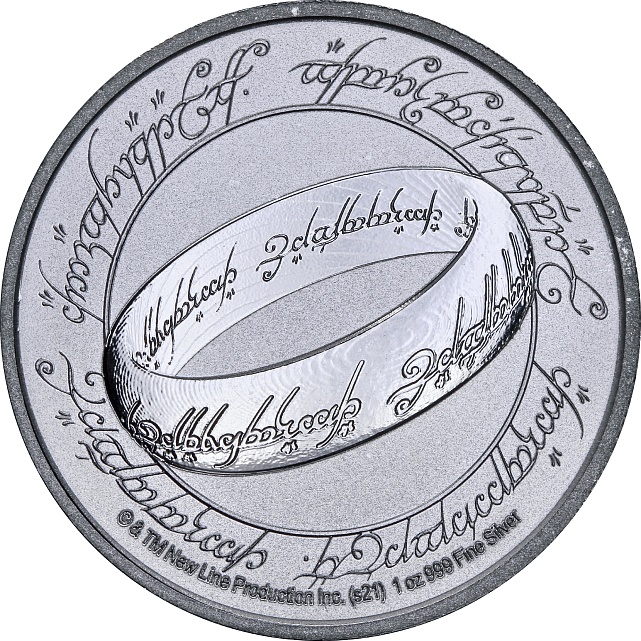 Серебряная монета 1oz Властелин Колец: Единое Кольцо 2 доллара 2021 Ниуэ (33214229) 0