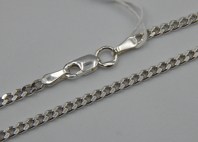 Серебряная цепь с плетением панцирное (32418969) 0