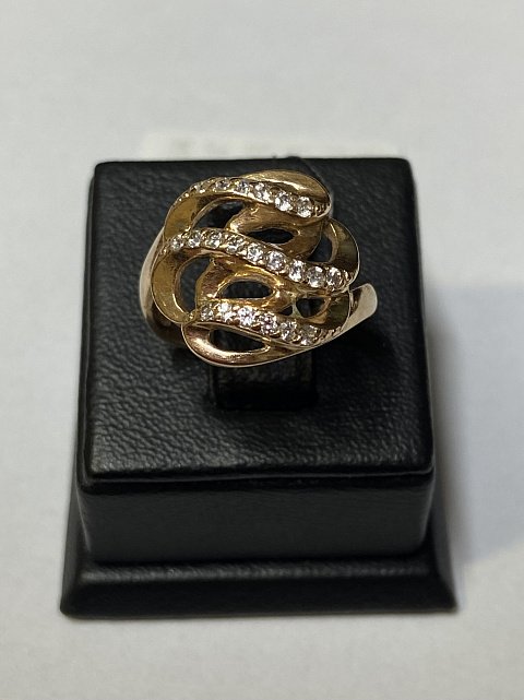 Кольцо из красного золота с цирконием (32872568) 1