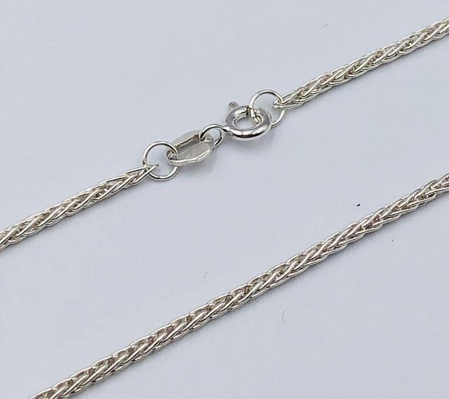 Серебряная цепь с плетением Колосок (33793038) 0