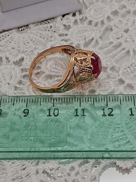 Кольцо из красного золота с корундом (33152394)  7