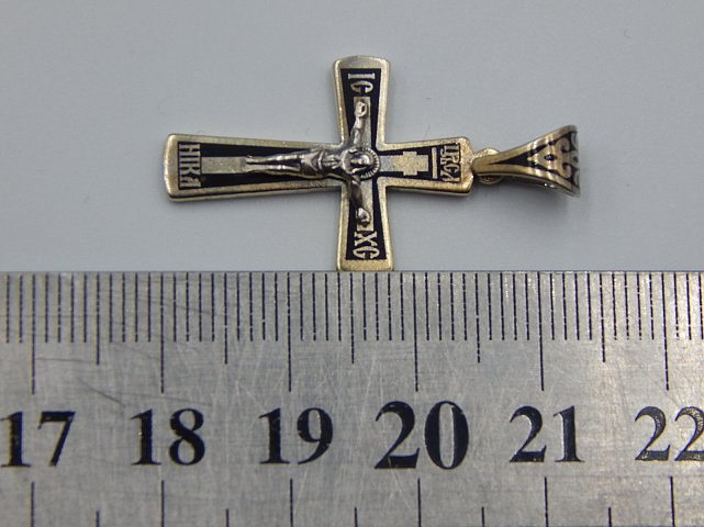 Серебряный подвес-крест с позолотой (33236400) 2