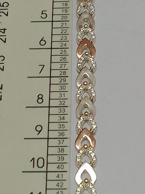 Срібний браслет з позолотою та цирконієм (32355169) 4