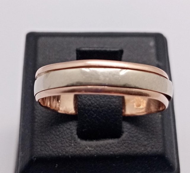 Обручальное кольцо из красного и белого золота (33739402) 0