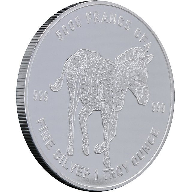 Серебряная монета 1oz Мандала Зебра Кельтские животные 5000 франков КФА 2022 Чад (29203553) 9