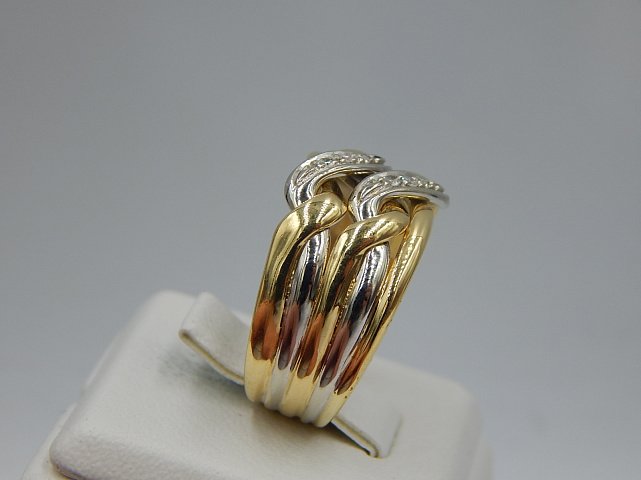 Кольцо из желтого и белого золота с бриллиантом (-ми) (31168876) 3
