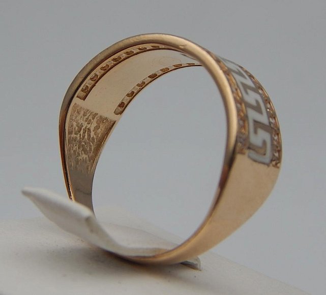 Кольцо из красного золота с эмалью и цирконием (33668628) 3