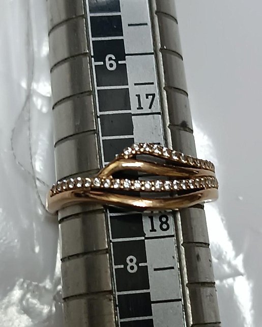 Кольцо из красного золота с цирконием (33746230) 3