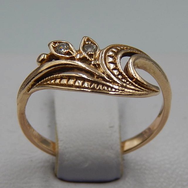 Кольцо из красного золота с цирконием (33683568) 0