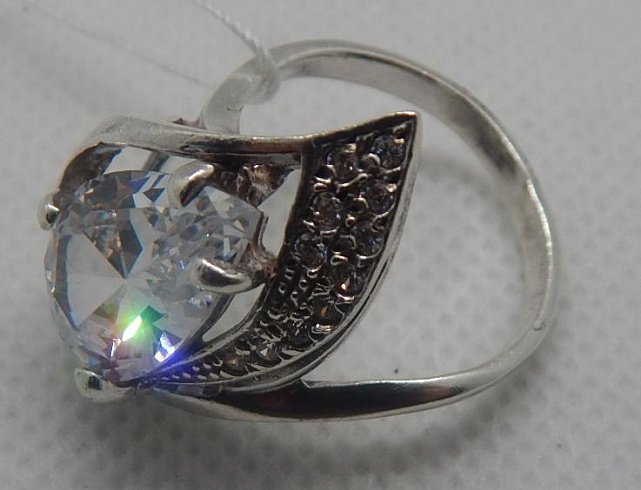Серебряное кольцо с цирконием (32440632) 4