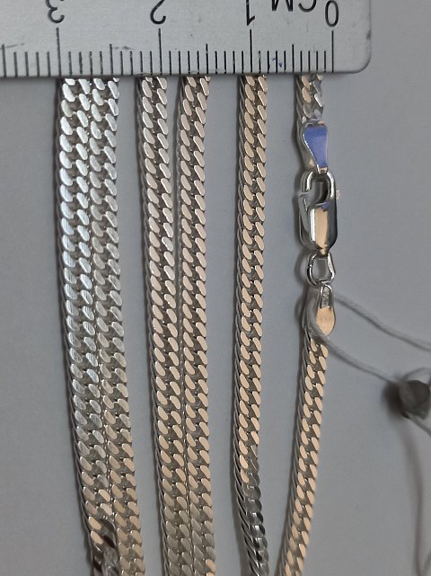 Серебряная цепь с плетением панцирное (29247509) 5