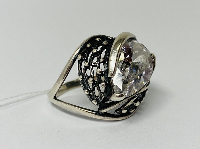 Серебряное кольцо с цирконием (33810957) 2