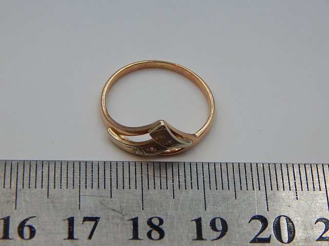Кольцо из красного и белого золота с бриллиантом (-ми) (32200048) 5