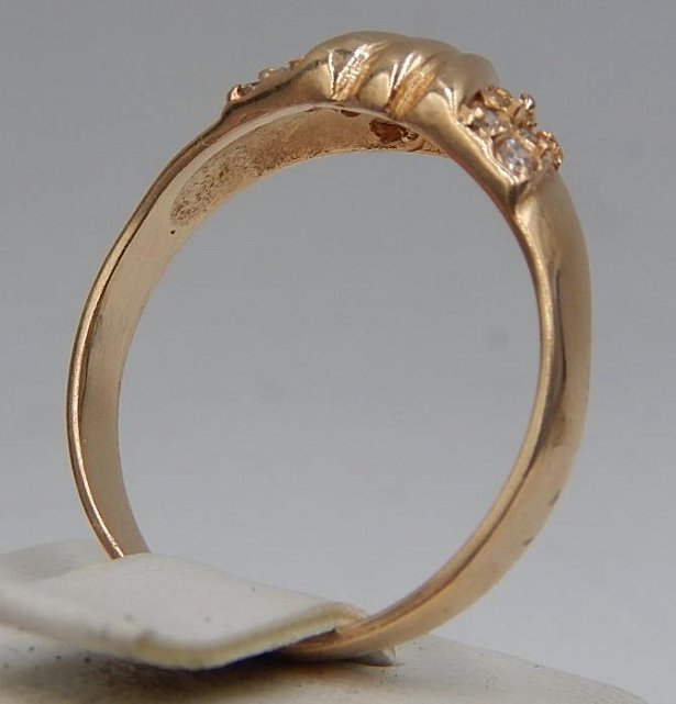 Кольцо из красного золота с цирконием (29879751) 5