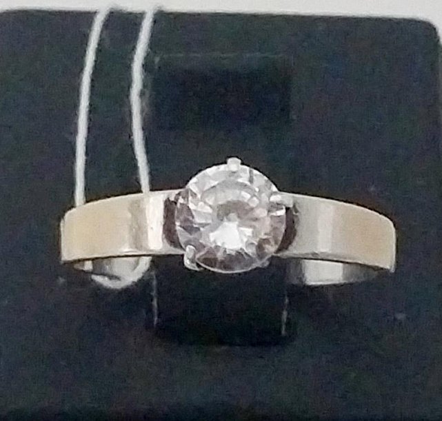 Серебряное кольцо с цирконием (33340161) 0