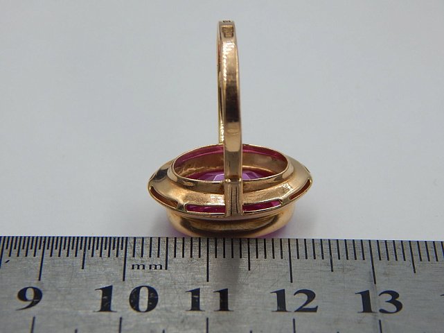 Кольцо из красного золота с корундом (30070924) 7