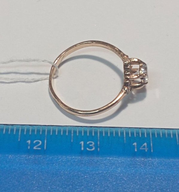 Кольцо из красного золота с цирконием (32862974) 1