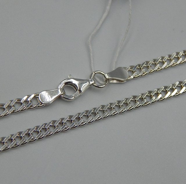 Серебряная цепь с плетением Двойной ромб (32363271) 0