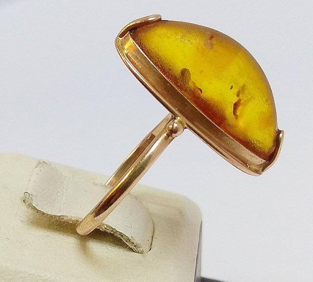 Кольцо из красного золота с янтарем (33713816)  4