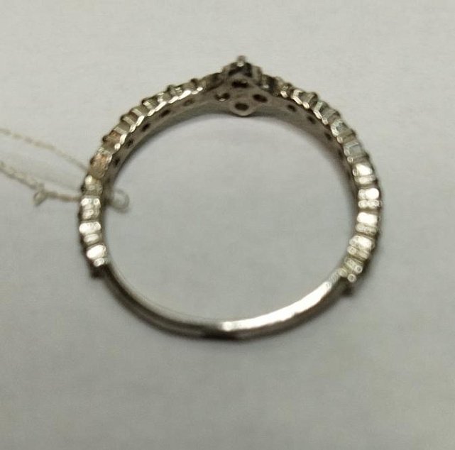 Серебряное кольцо с цирконием (30509884) 2
