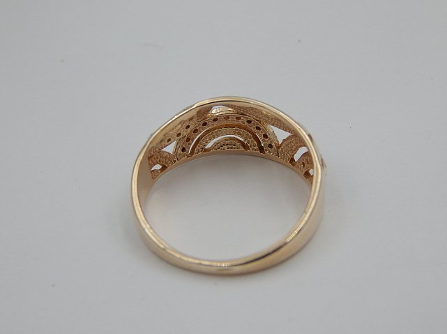Кольцо из красного золота с цирконием (32785973) 5