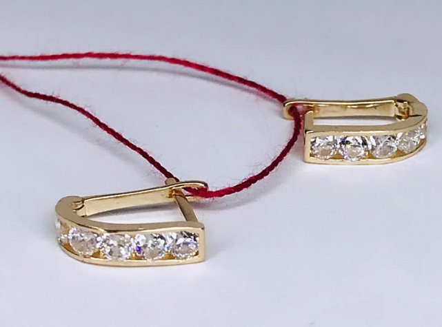 Серьги из красного золота с цирконием (30566828) 1