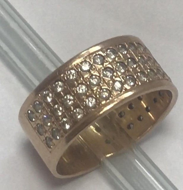 Кольцо из красного золота с цирконием (33751178)  3