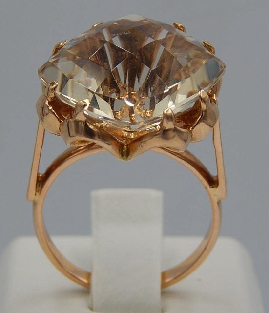 Кольцо из красного золота с кварцем (32035190)  2