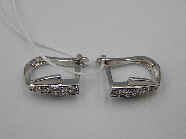 Серебряные серьги с цирконием (33071406) 5
