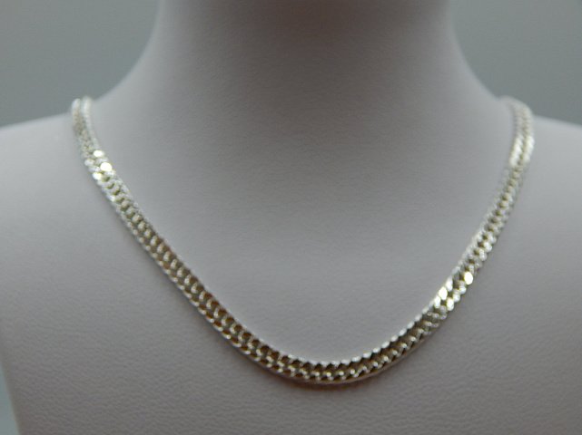 Серебряная цепь с плетением Двойной ромб (33945375) 1