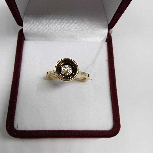 Кольцо из красного золота с бриллиантом (-ми) (27417488) 1