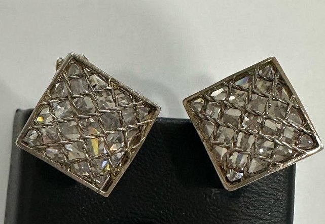Серебряные серьги с цирконием (30656366) 0