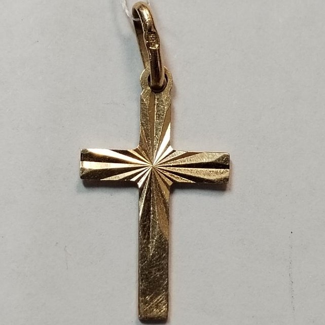 Підвіс-хрест з червоного золота (33795002) 0