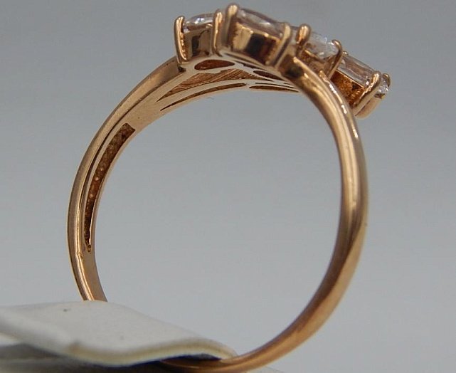 Кольцо из красного золота с цирконием (28356709) 4
