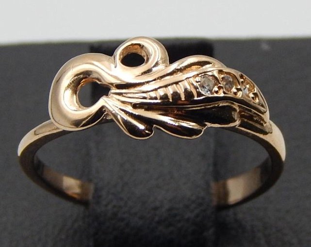 Кольцо из красного золота с цирконием (28366048) 0