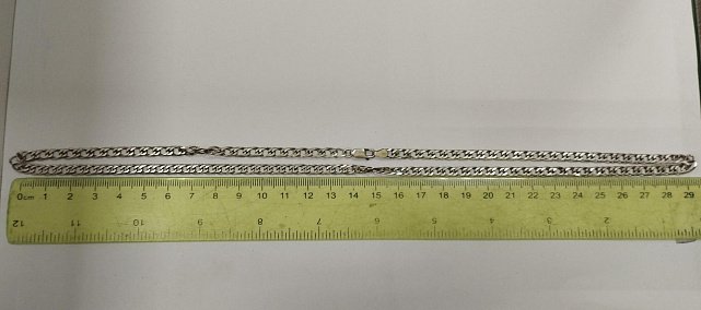 Срібний ланцюг з плетінням подвійний Ромб (33752802) 1