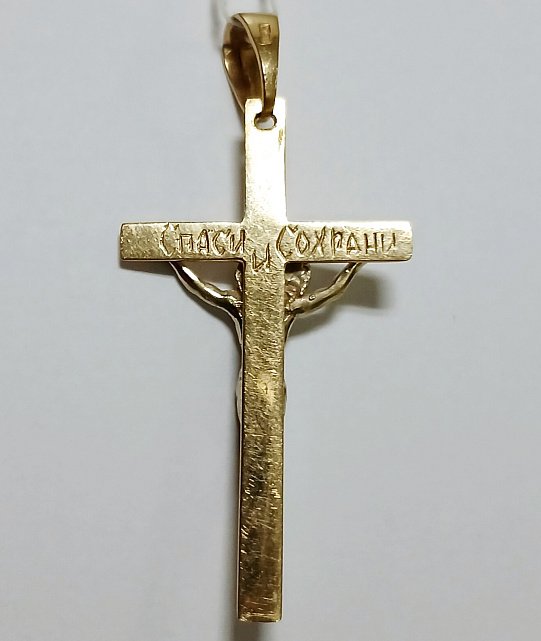 Подвес-крест из красного и белого золота (33103226) 1