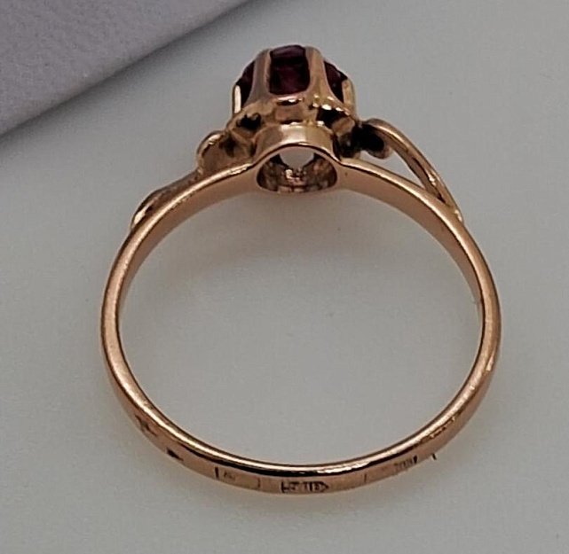 Кольцо из красного золота с корундом (32909237)  5