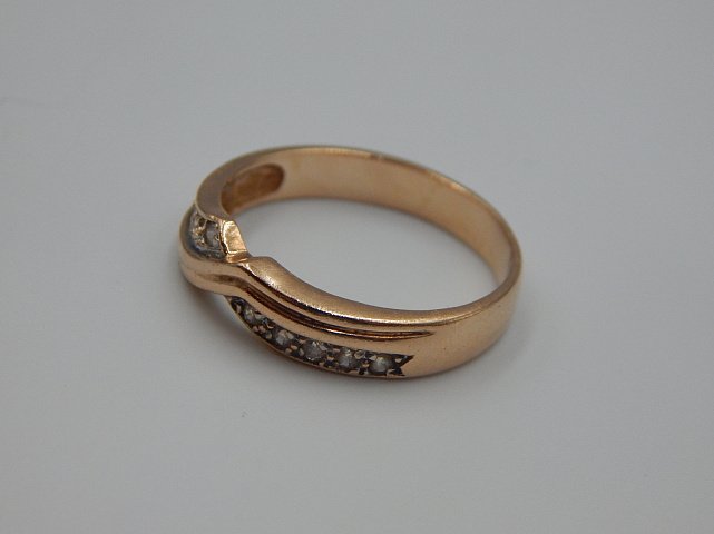 Кольцо из красного золота с цирконием (33469502) 2