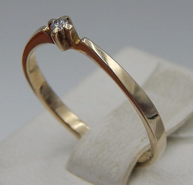 Кольцо из белого золота с бриллиантом (-ми) (30718601) 2