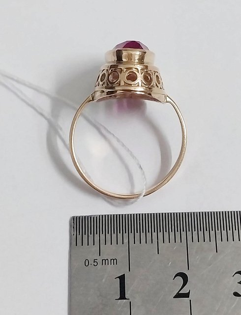 Кольцо из красного золота с цирконием (32759627) 5