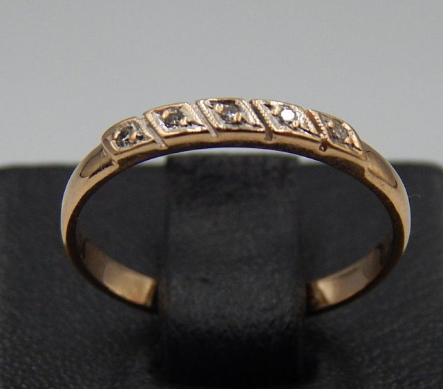 Кольцо из красного и белого золота с бриллиантом (-ми) (31541201) 0